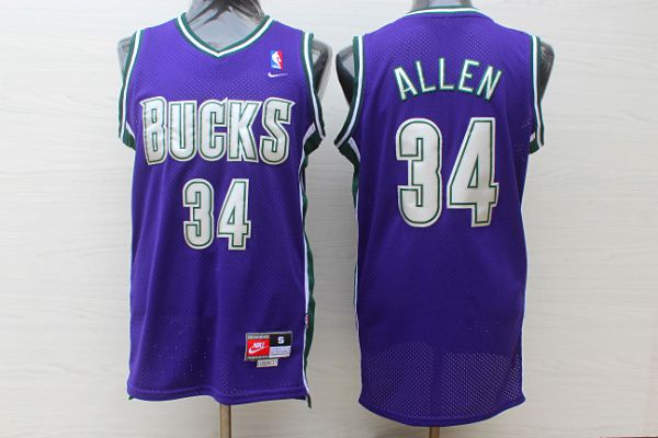 Men Milwaukee Bucks #34 Allen Purple Trowback Swingman NBA Jersey